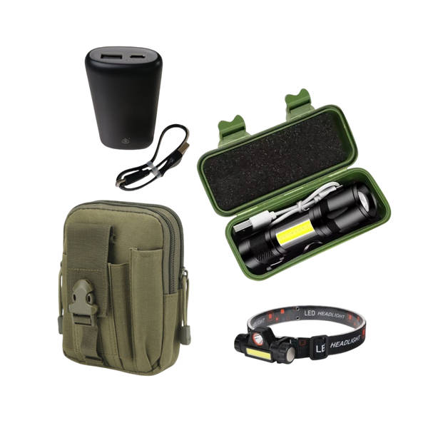 Kit Apagón de Emergencia 360 | Pouch Militar + 2 Linternas