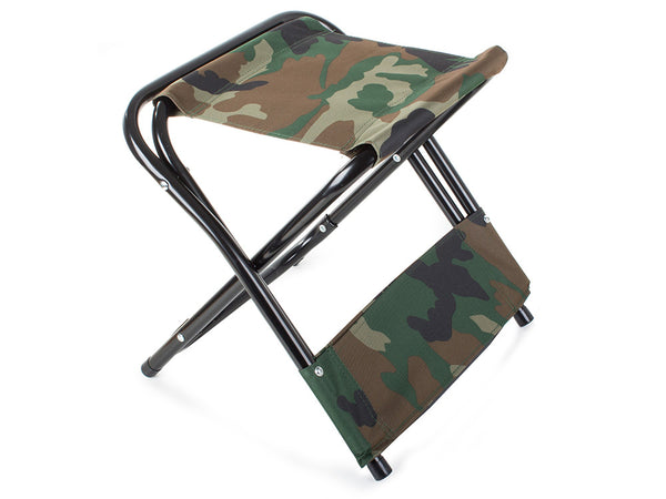 Silla de Pesca Plegable – Resistente, Cómoda y Compacta – Camuflaje Woodland